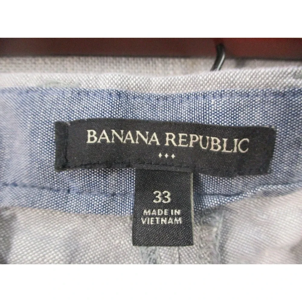 Banana Republic‎ Mens Gray Linen Cotton Blend Flat Front Shorts Size 33 6068